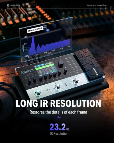 Vista 4 de Donner Arena 2000 Pedal Multi-Efectos para Guitarra con 278 Efectos, 100 IRs, Looper, Caja de Ritmos, Modelado de Amplificador, Soporte XLR y MIDI