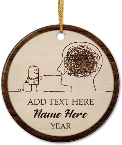 Vista 7 de Adorno de liniero de cerámica personalizado para Navidad 2025 – El favorito de Santa, primera Navidad como electricista, nombre personalizado