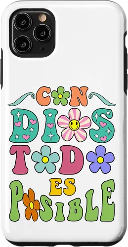 Vista 11 de Funda para iPhone 15 Con Dios Todo es Posible Camisa Cristiana Española para Mujer