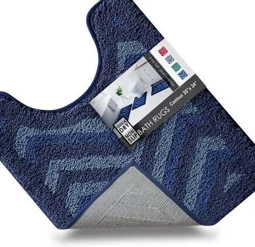 Vista 11 de Clara Clark Alfombras de baño, alfombras de baño ultra suaves y peludas - tapetes de baño para baño, lavable a máquina, base antideslizante de goma