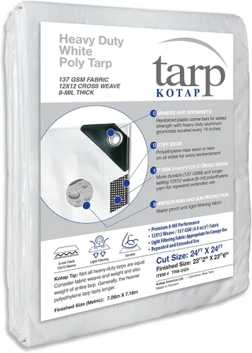 Vista 56 de Kotap TGS-0608 - Lona de polietileno reversible de 8 mil con protección UV, 6 pies X 8 pies, verde-plata