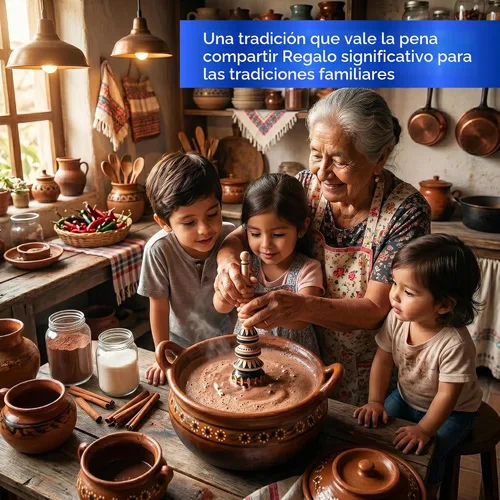 Vista 8 de Auténtico espumador artesanal de chocolate caliente Molinillo (grande) - Batidor de madera hecho a mano para chocolate caliente mexicano - Wisk