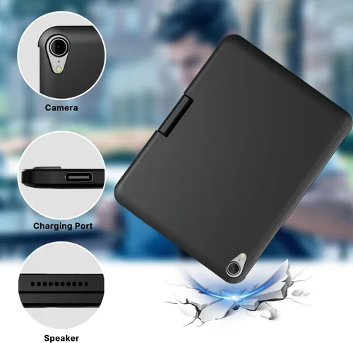 Vista 7 de edaiser Funda de teclado giratoria para Apple iPad mini 6ª 7ª generación a17 Pro, teclado Bluetooth compacto con trackpad retroiluminado RGB