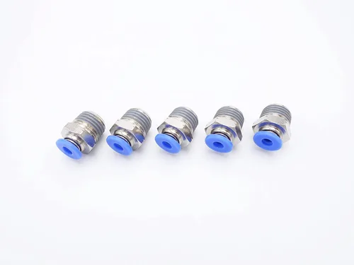 Vista 34 de Conexión de conexión de 1/2" OD x 1/2" macho NPT rosca, línea de agua recta macho neumática, conectores de empuje rápido (paquete de 4)