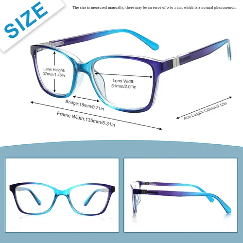 Vista 2 de Paquete de 4 lentes de lectura progresivos multienfoque para mujeres y hombres, bisagra de resorte, bloqueo de luz azul, lectores Mezcla