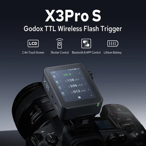 Vista 2 de GODOX X3 Pro S X3Pro-S TTL - Disparador de flash inalámbrico para Sony, transmisor de flash con pantalla táctil inalámbrica de 2.4G, compatible