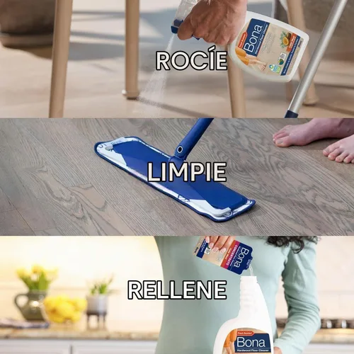 Vista 8 de Bona® Spray limpiador de pisos de madera dura, 32 onzas líquidas, madera de cedro, incluye botella llena + recambio de concentrado para limpieza