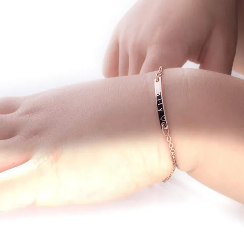 Vista 4 de Personalized Baby Name Bracelet Jewelry Gift Custom Baby Bracelets for Infant Girls & Boys, Ideal Christmas Gift for Kids, Elegant Baby Bracelets