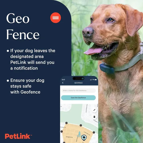 Vista 6 de PetLink Rastreador de perros GPS - Collar rastreador de mascotas en tiempo real - Rastreador GPS impermeable para perros con valla virtual