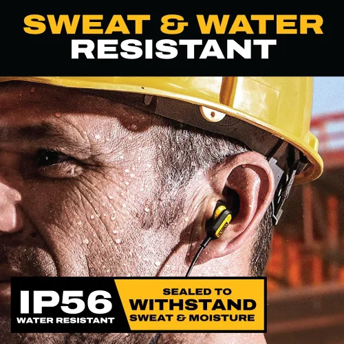 Vista 5 de DEWALT Auriculares de Banda para el Cuello Bluetooth de Servicio Pesado - Edición Especial Negra, Auriculares Inalámbricos Bluetooth 5.2