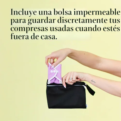 Vista 7 de Pixie Almohadillas de tela de algodón para el cuidado femenino, almohadillas reutilizables 100% orgánicas, clasificadas como 1 para las servilletas