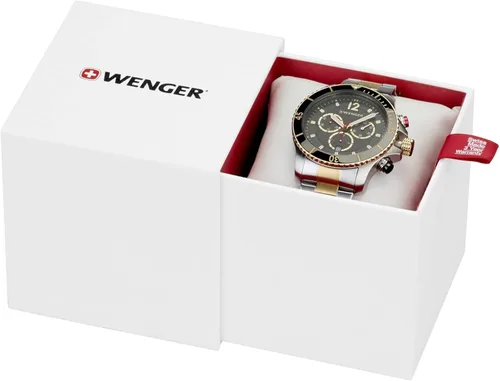 Vista 6 de Wenger Reloj de cuarzo para hombre Primavera-Verano 18 01.0641.127, Negro, Pulsera