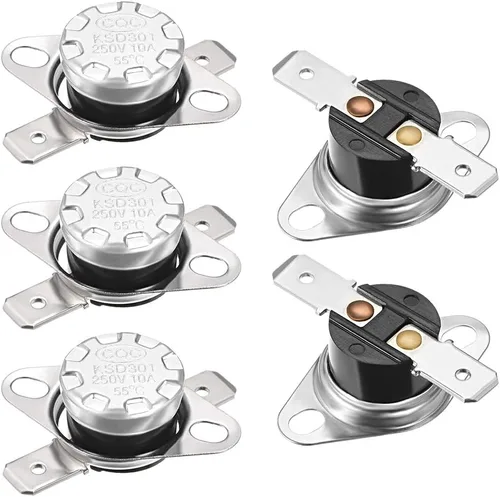 Vista 10 de uxcell KSD301 Termostato 104.0 °F/104°F 10A Normalmente Abierto N.O Ajuste Snap Disc Interruptor de Temperatura 2pcs, Material de Baquelita