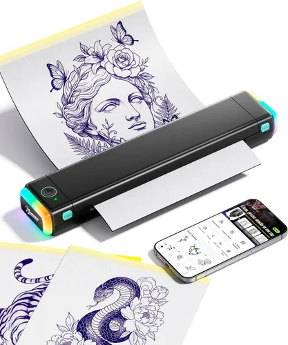 Vista 9 de Phomemo M08F Tattoo Stencil Printer, Bluetooth, Multi-Size Printing
