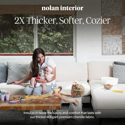 Vista 4 de Nolan Interior Miracle Funda para Sofá - Funda de Cojín de Chaise de Felpa con Tela de Chenilla Ultra-Suave, Elástica y Gruesa - A Prueba