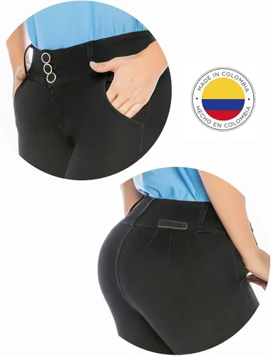 Vista 4 de equilibrium J8915 - Jean Colombiano Bootcut para Mujer - Jean Curvy Stretch Mid Rise - Jean Colombiano Levanta Cola