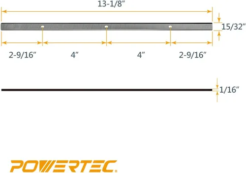 Vista 3 de POWERTEC Cuchillas cepilladoras de 13 pulgadas para cepilladoras WEN PL1303, 6552T, 6552, repuesto para cuchillos cepilladores BP133K, BP133M, juego
