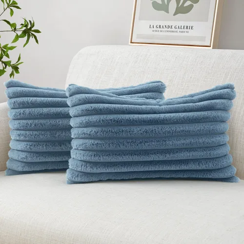 Vista 26 de MIULEE - Juego de 2 fundas de cojín decorativas de piel sintética de 18 x 18 pulgadas, arte moderno francés para el hogar, almohadas suaves