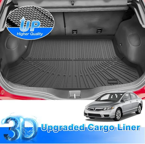 Vista 2 de Civic Cargo Liner - Alfombrilla para maletero para Honda Civic 2006-2011, alfombrilla de carga para todo tipo de clima para accesorios cívicos