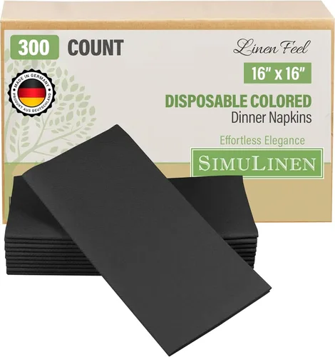 Vista 27 de SimuLinen Servilletas de Papel Desechables con Sensación de Lino Rosa Antiguo Rosa Empolvado – Servilletas de Cena de Boda Tipo Tela, Papel de Lujo