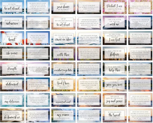 Vista 6 de JBH Creations Tarjetas con versículos bíblicos con texto en inglés «Be Not Afraid» («Be Not Afraid»)