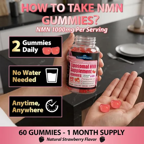 Vista 7 de Suplemento NMN de 1000 mg, gomitas liposomales de NMN 4 en 1 con resveratrol, quercetina y TMG para niveles de NAD+, alternativa a NMNH, apoya