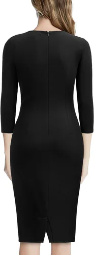 Vista 2 de Miusol Vestido de cóctel de manga 23 con volantes retro para mujer