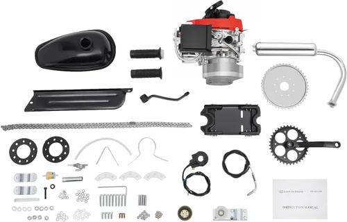 Vista 9 de Kit de bicicleta motorizada, kit de motor de bicicleta de gasolina de 49 CC de 4 tiempos con cadena estilo impulsor de bicicleta, kit de conversión