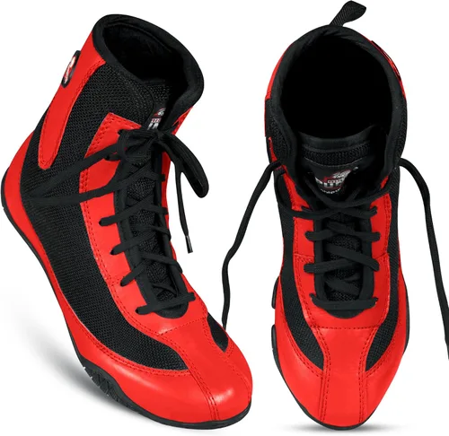 Vista 3 de Zapatos de boxeo profesionales para hombres y mujeres Zapatos de boxeo transpirables Zapatos de suela de goma antideslizante para campeones