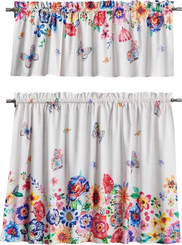 Vista 12 de Maison d' Hermine Juego de cortinas de cocina para ventanas, juego de cortinas de cocina 100% algodón, cenefas para el hogar [2 niveles
