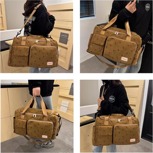 Vista 407 de Pequeña bolsa de gimnasio para mujer, bolsa de viaje con compartimento para zapatos