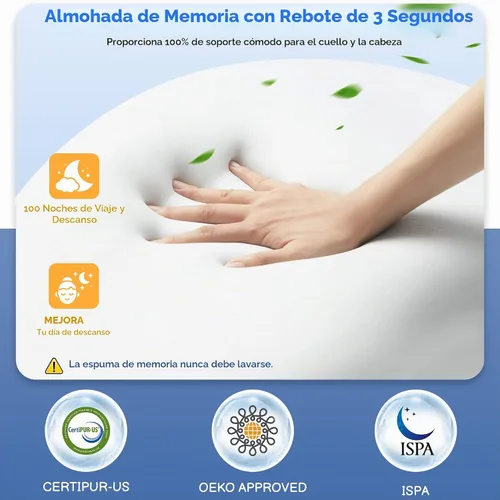 Vista 4 de Almohada para dormir de lado con agujeros para los brazos, almohada de espuma viscoelástica ergonómica para alivio del dolor cervical, cuello Gris
