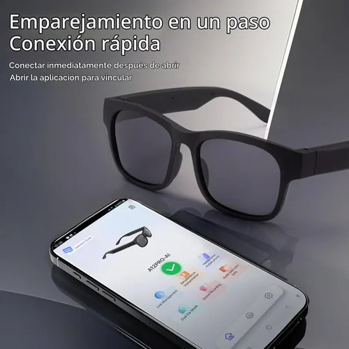 Vista 3 de Gafas inteligentes AI, despertador de voz de diálogo AI, traducción de 115 idiomas, interpretación simultánea, traducción de grabación en el sitio