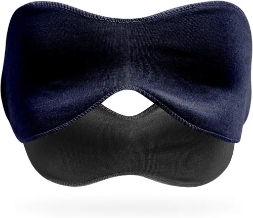 Vista 14 de Máscara de ojos para dormir, cómoda y suave con los ojos vendados para hombres y mujeres que ofrece un sueño tranquilo y totalmente reparador, mejor