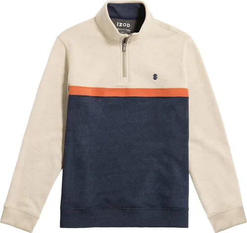 Vista 4 de IZOD Sudadera de forro polar con cremallera de un cuarto para hombre