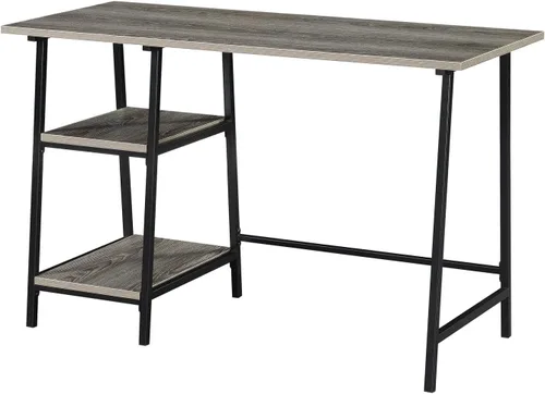 Vista 9 de Convenience Concepts Designs2Go - Escritorio de metal de madera con caballete, color negro