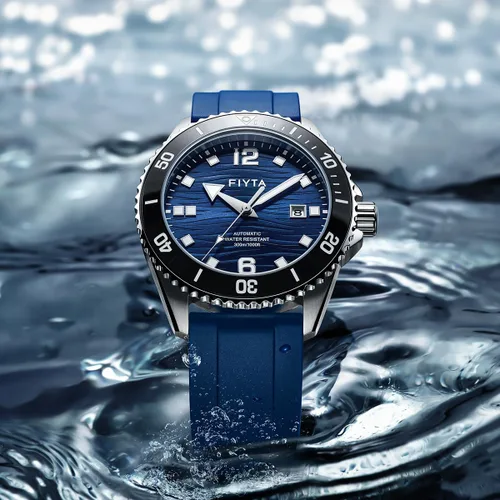 Vista 6 de FIYTA Reloj de buceo Ocean Series para hombre, automático, marcadores luminosos, bisel giratorio, resistente al agua hasta 984.3 ft, 1.709 in