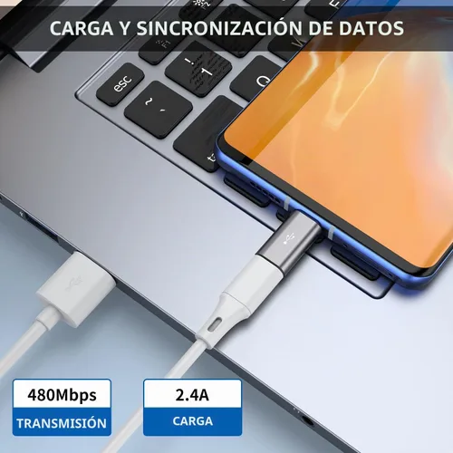 Vista 4 de QianLink Adaptador micro USB a USB C, paquete de 8 adaptadores USB tipo C de aluminio compatibles con Samsung Galaxy S10 S9 S8 Plus Note 9 8, LG V40