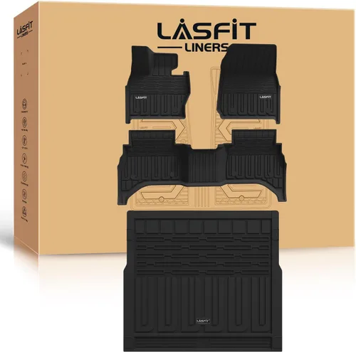 Vista 23 de LASFIT - Tapete de carga 3D para maletero de Volkswagen VW2018-2024 (ajuste 5 asientos), protección para todo tipo de clima, tapete de TPE de alta