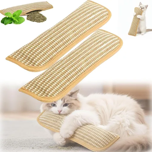 Vista 8 de Juguete interactivo masticable con hierba gatera, almohada para gatos de interior, almohada de sisal de 10/13 pulgadas, resistente a arañazos