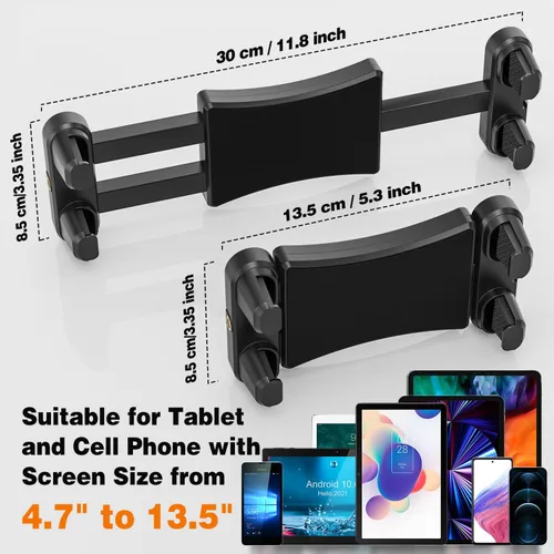 Vista 5 de Soporte de micrófono para iPad, soporte de tableta de rotación de 360 grados para micrófono con brazo de metal de 5.9 pulgadas, abrazadera Super C