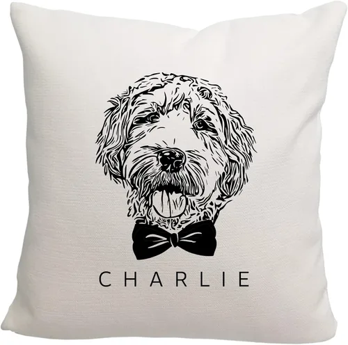Vista 12 de Pattern Pop - Almohada personalizada con arco y garabatos - Funda de almohada - Almohada decorativa para perro - Funda de almohada cuadrada de 18 x