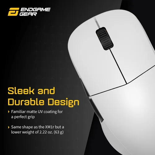 Vista 3 de ENDGAME GEAR XM2we - Mouse inalámbrico para juegos, mouse programable con 5 botones y 19,000 DPI, color blanco
