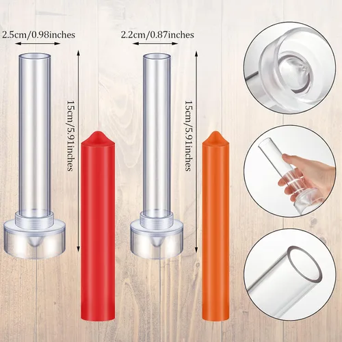 Vista 3 de Molde de vela cónica de 2 piezas para hacer velas de emergencia y velas de mesa con mechas de alambre, kit de herramientas
