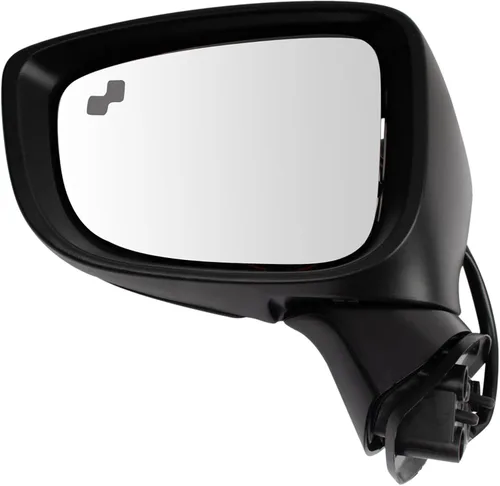 Vista 189 de TRQ Espejo plegable con calefacción eléctrica del lado del conductor con indicador de punto ciego pintura a juego negro liso compatible con Kia