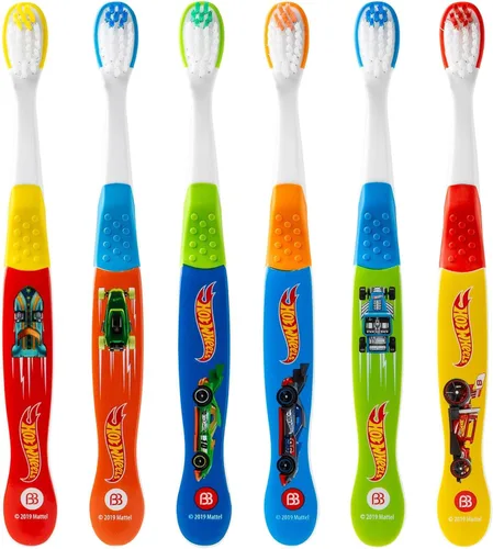 Vista 4 de Brush Buddies Hot Wheels - Cepillo de dientes para niños, paquete de cepillos de dientes, cerdas suaves para niños, niños de 2 a 4 años, paquete