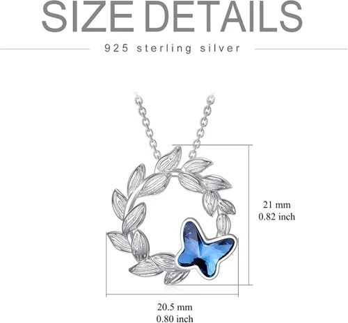 Vista 3 de YOSOPRETTY Animal Pendant Necklace with Crystals 925 Sterling Silver Animal Jewelry Gifts for Women Girls Mom Daughter
