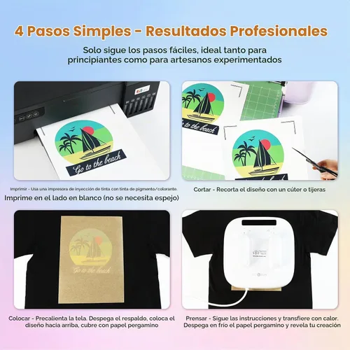 Vista 6 de HTVRONT Papel de transferencia de calor para camisetas oscuras - 6 hojas Oscuro