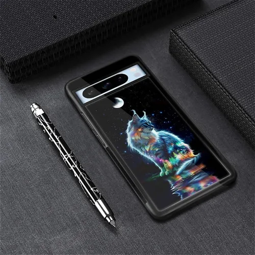Vista 769 de Compatible con Google Pixel 4A 5G Mobile Case Creative Acrylic Panel trasero Silicona Protección Grip especialmente diseñado para Google Pixel 4A 5G