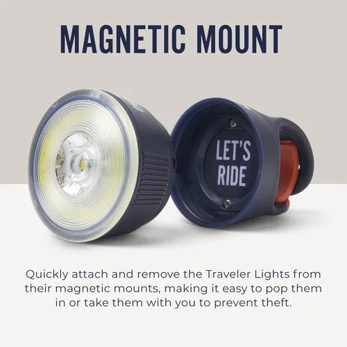 Vista 2 de Thousand Traveler - Luz magnética para bicicleta, luz LED recargable de alto lúmenes para bicicleta y bicicleta eléctrica, accesorio de seguridad